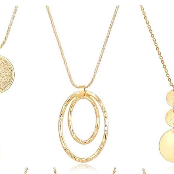 ✨NWT ✨Minimal Geometric Open Ovals Gold Necklace✨ Handmade ✨Artisan✨ Gift … - Picture 6 of 8